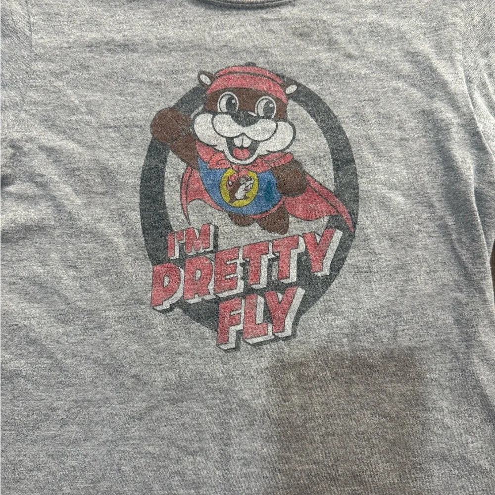 Buc-ee’s “I’m Pretty Fly” Beaver Graphic Tee Youth XS Gray Shirt Rare